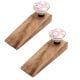 2 Pieces Pink & White Golden Checkerboard Ceramic Wooden Door Stopper